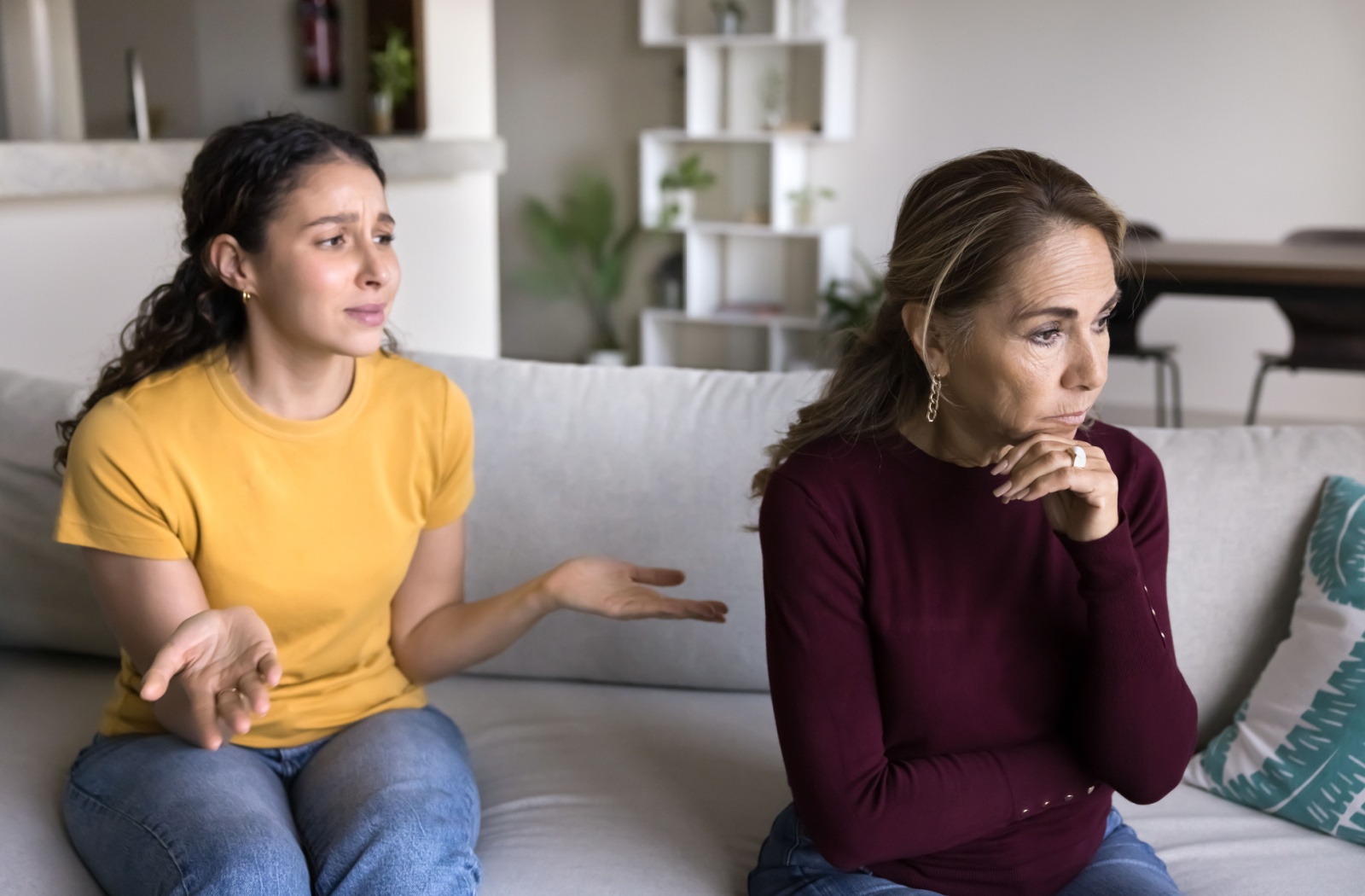 An adult expresses frustration with their older parent about having difficulty talking with them.